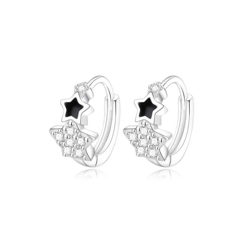 SINCE BEAUTY S999 Silver/zircon Earrings Unisex Silver-0