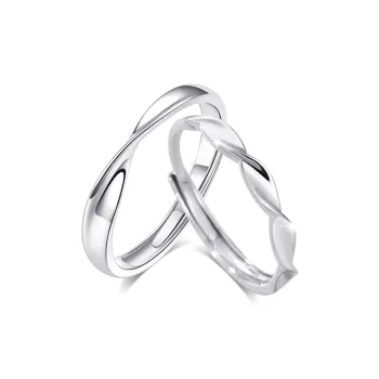 KUMET Sterling Silver Rings Unisex Couple Couple Rings