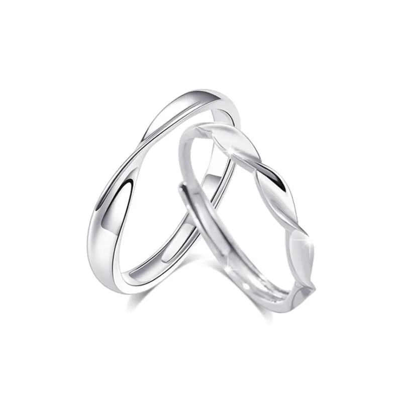 KUMET Sterling Silver Rings Unisex Couple Couple Rings-0