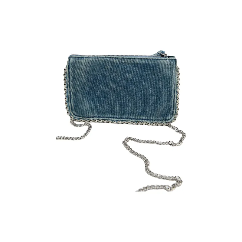 ZARA Cotton Clutches Shoulder Bags Women's Blue-4