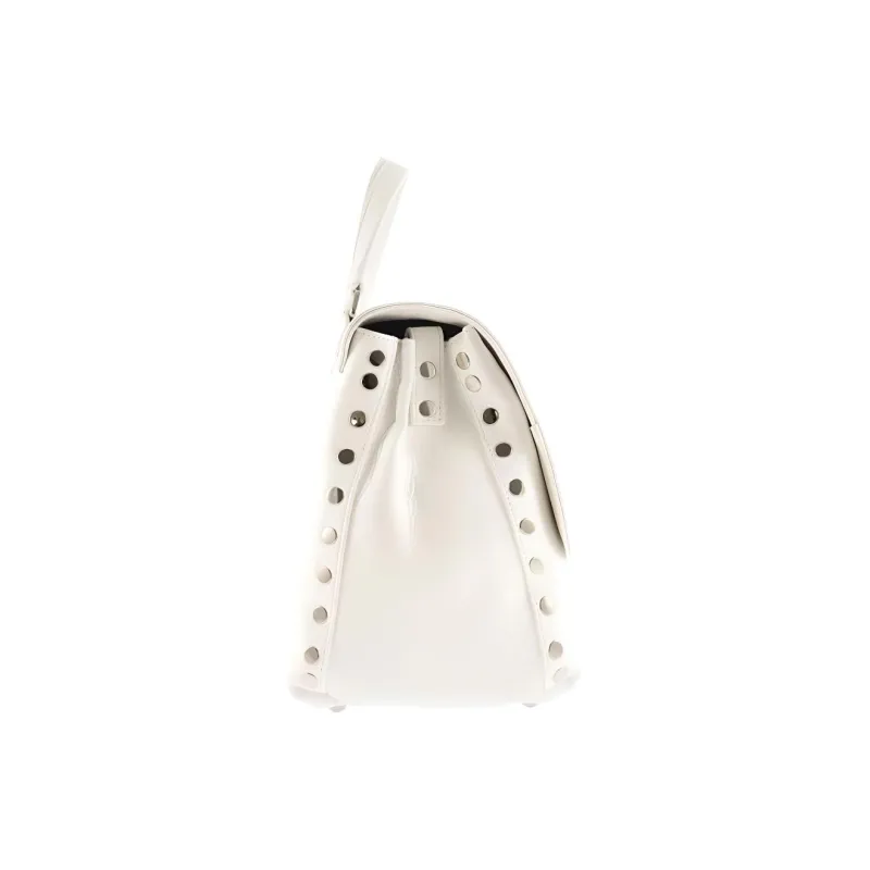 Zanellato Cow Leather Shoulder Bag, Crossbody Bag, Handbag Women's White-1