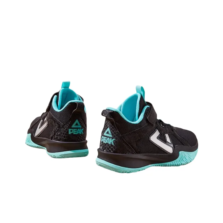 PEAK Anti Slip Wear Resistant Low Top Children's Basketball Shoes Black Teenagers-3