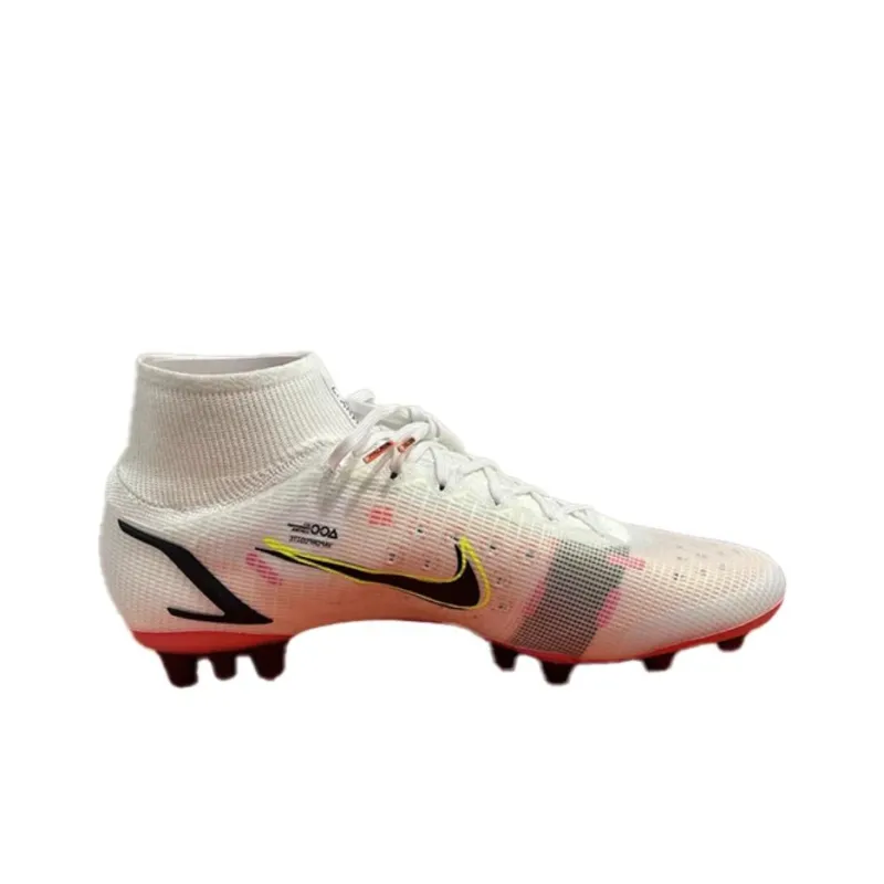 Nike Mercurial Superfly 8 Anti Slip Wear Resistant Soccer Shoes Men's White Black-1