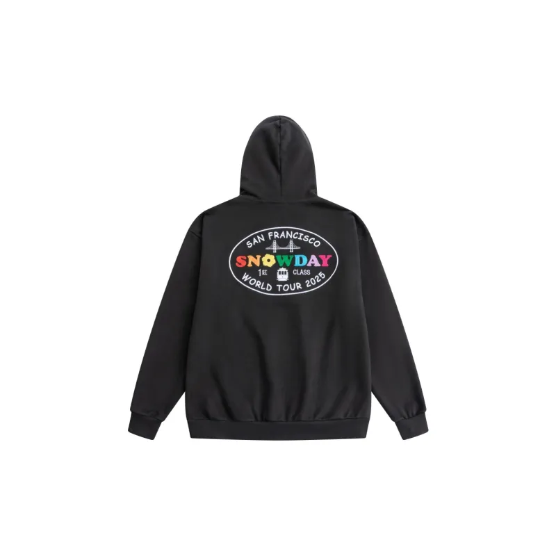 Snowday Cable Rainbow Car Hoodie Sweatshirt Unisex Black-1