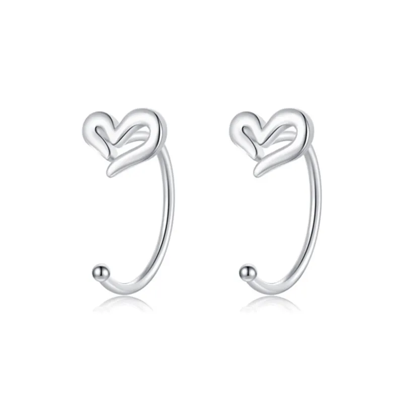 KIVA S999 Silver Stud Hoop Earrings Women's-26