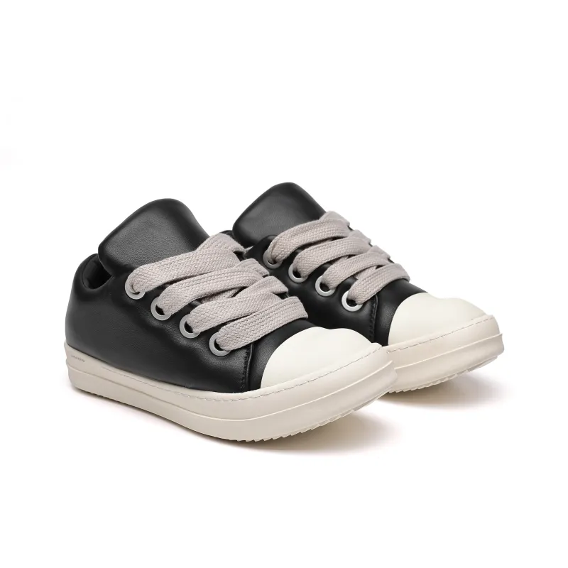 Hong Kong Meng Lightweight Breathable Height Increasing Low Top Skateboard Shoes Men's Black-2