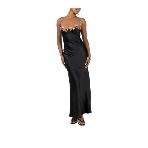 PRINCESS POLLY KENZIE MAXI DRESS Slip Dresses Women's Black