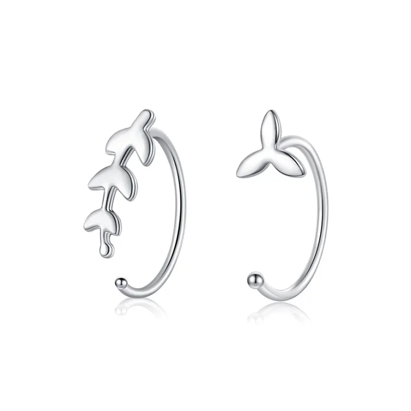 KIVA S999 Silver Stud Hoop Earrings Women's-28