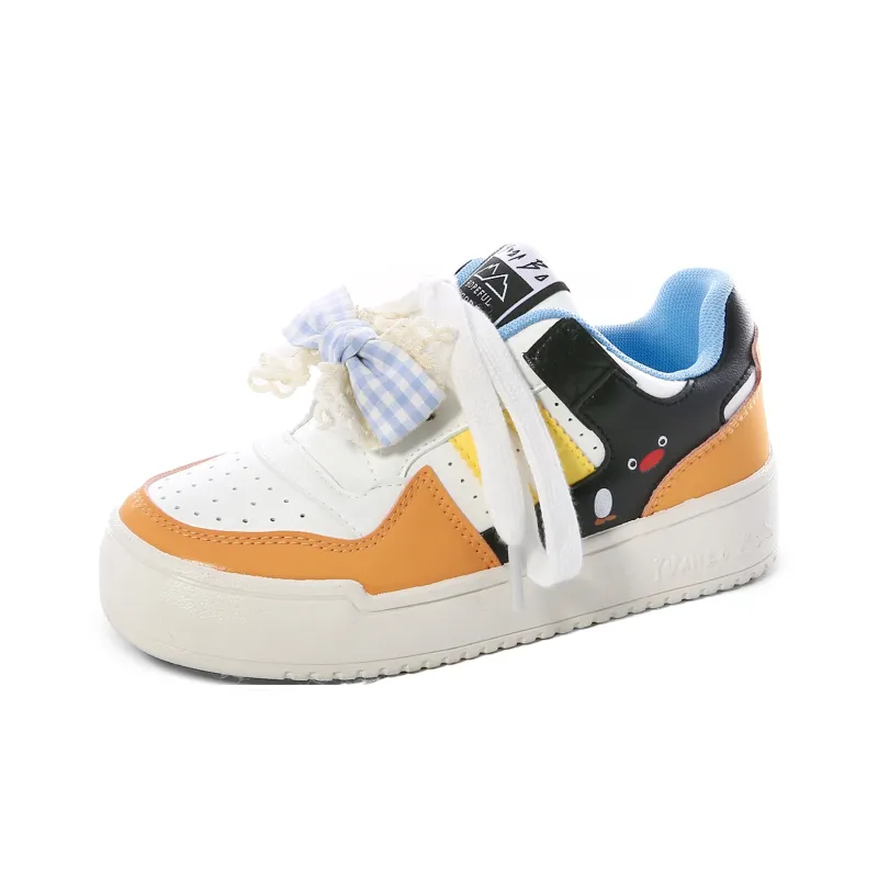 Lovely You Lightweight And Breathable Low Top Skateboard Shoes Women's Orange-7