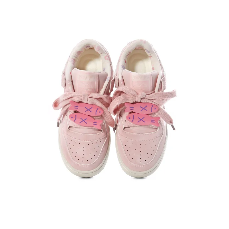 Lovely You Lightweight And Breathable Low Top Skateboard Shoes Women's Pink-15
