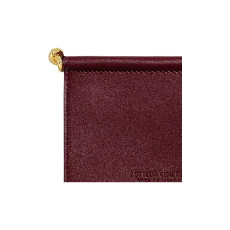 Bottega Veneta Solstice Calfskin Card Holder Women's Burgundy-4