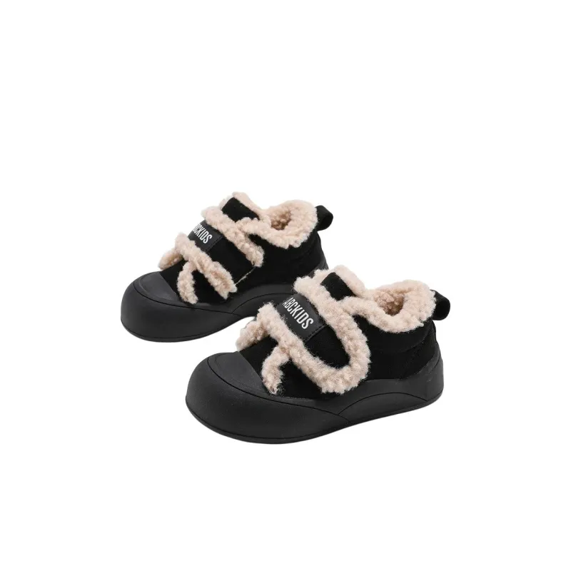 ABC KIDS Slip Resistant Anti Kick Cushioning Rebound Lightweight Cushioning Warm Kids Lifestyle Shoes Black Kids'-1