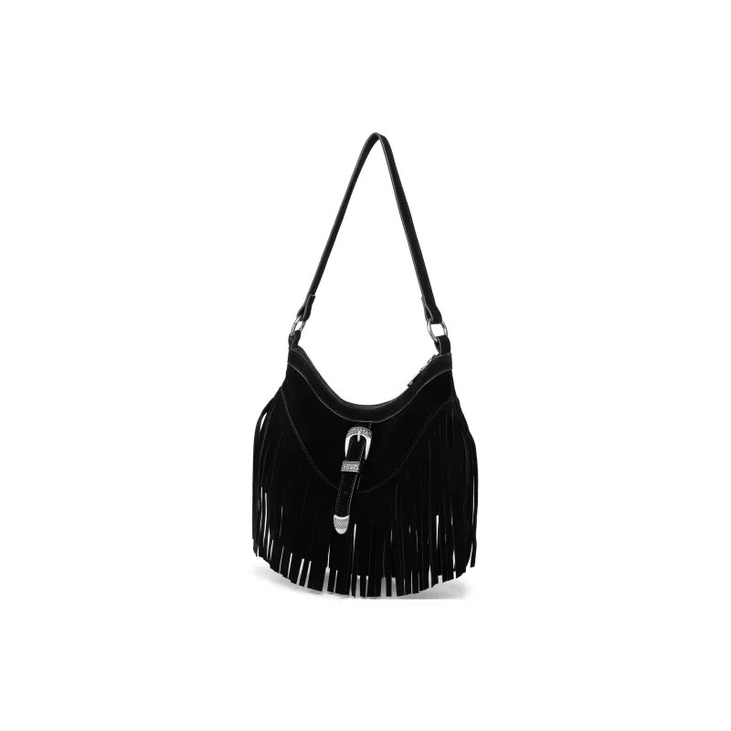 FAIRWHALE PU Shoulder Bag Women's Black/Brown-2