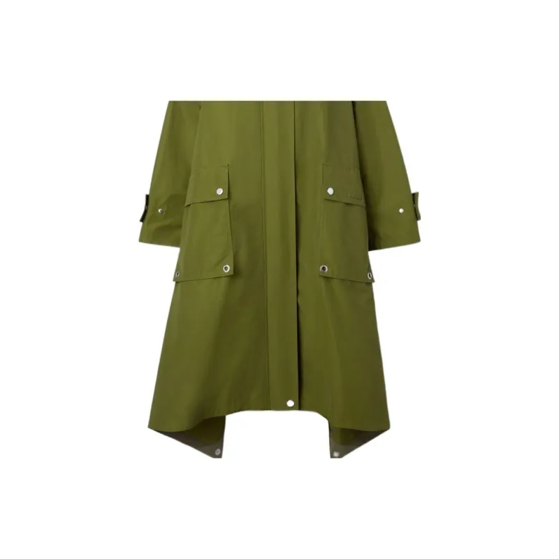 Burberry Trench Coats Women's Dark Fern Green-3