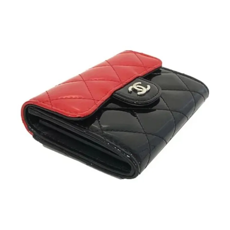 CHANEL Patent Leather & Metal Wallet Women's Red, Black & Multicolor-2