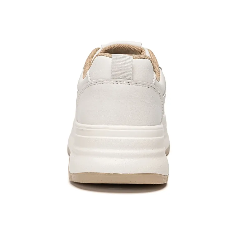 EXULL Q Coverage, Impact Resistance, Balance, Lightweight, Height Increase Low Top Skateboard Shoes Women's Beige Khaki-2