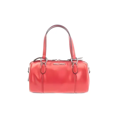 MIU MIU Leather One Shoulder Handbags Women's Red