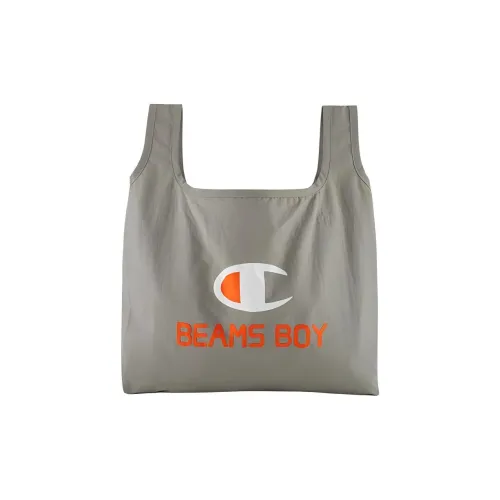 Champion BEAMS BOY Collaboration Polyester Tote Bag Shopping Bag Handbag Medium Size Unisex Gray