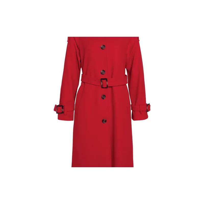 BARBOUR Barbour Alberta Wool Trench Coat Trench Coat Women's Red-4
