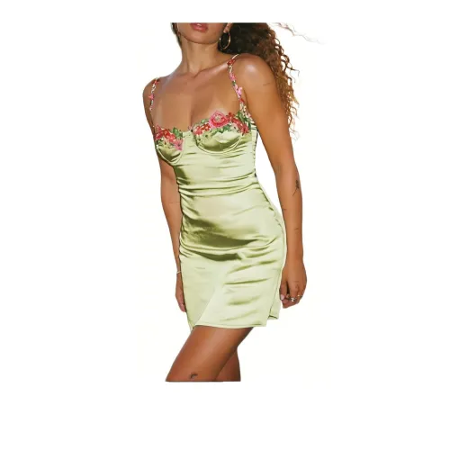 PRINCESS POLLY KENZIE MINI DRESS Slip Dresses Women's Avocado Green
