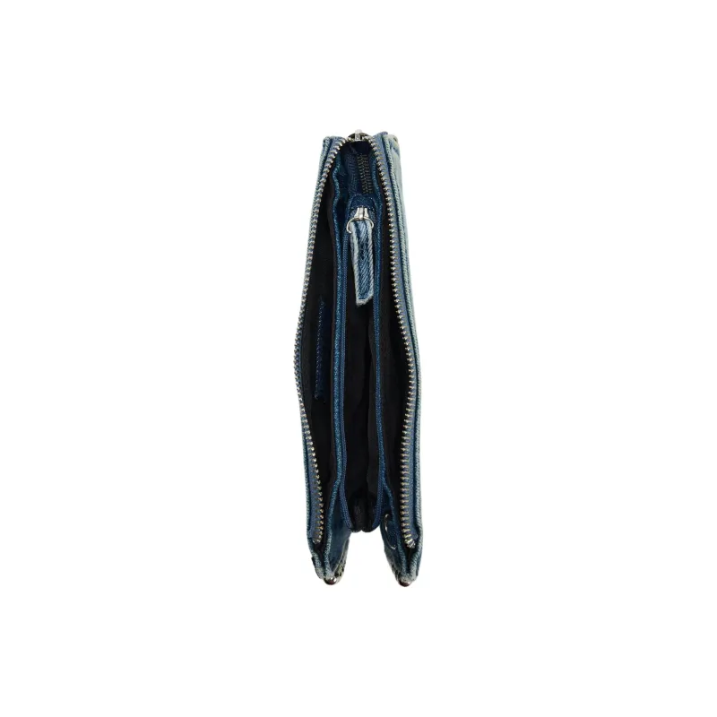 ZARA Cotton Clutches Shoulder Bags Women's Blue-5
