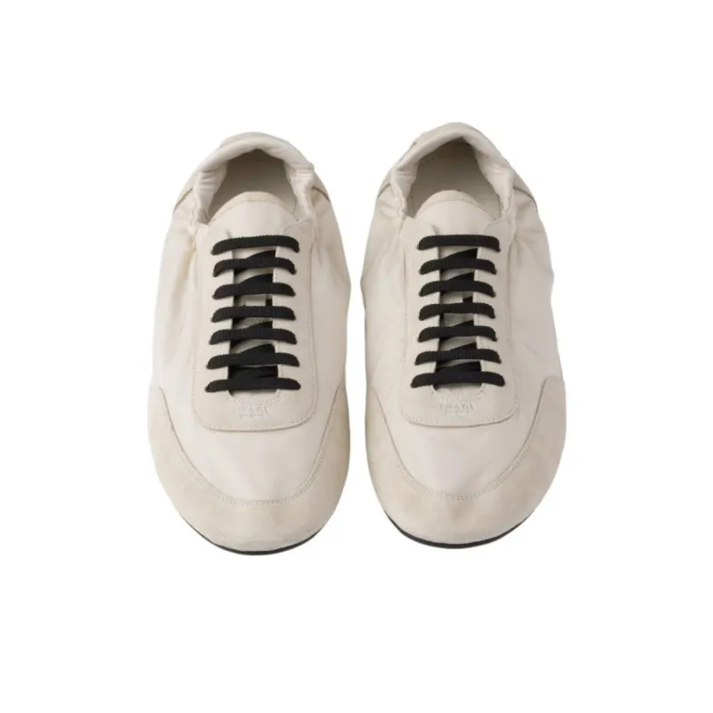 PRADA Collapse Casual Shoes Women's Ivory White-4