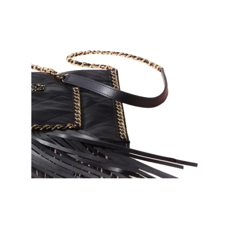 CHANEL Calfskin Shopping Bag, Shoulder Bag Women's Black-3