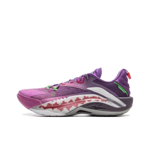 LiNing Recreational Squirt 1 SUPER Anti Slip Wear Resistant Low Top Basketball Shoes Men's Purple White