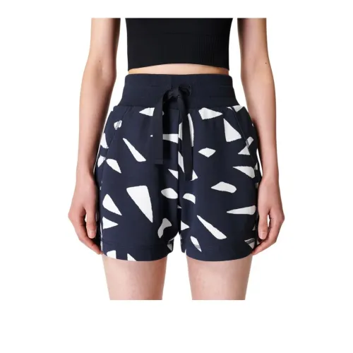 Sweaty Betty Revive Sports Shorts Women's Vintage Marine Blue Print