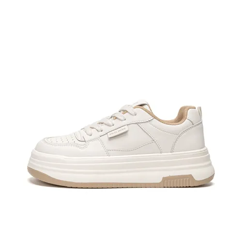 EXULL Q Coverage, Impact Resistance, Balance, Lightweight, Height Increase Low Top Skateboard Shoes Women's Beige Khaki
