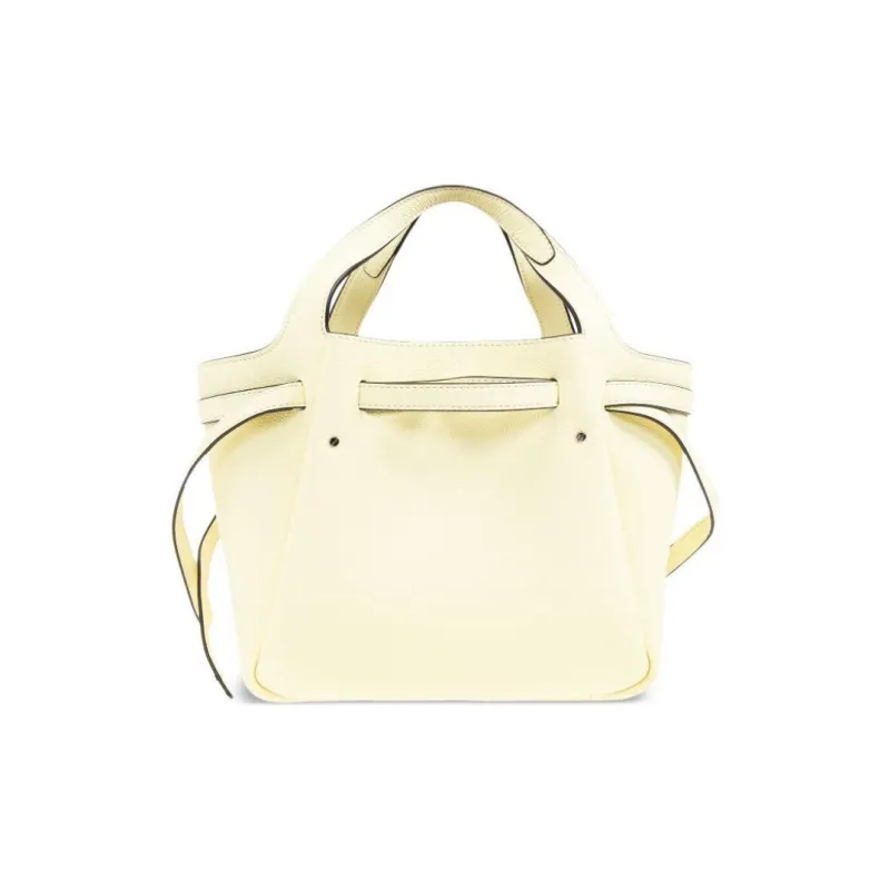 TORY BURCH Calfskin Tote Bag, Shopping Bag, Handbag Women's Lemon Light Yellow-2