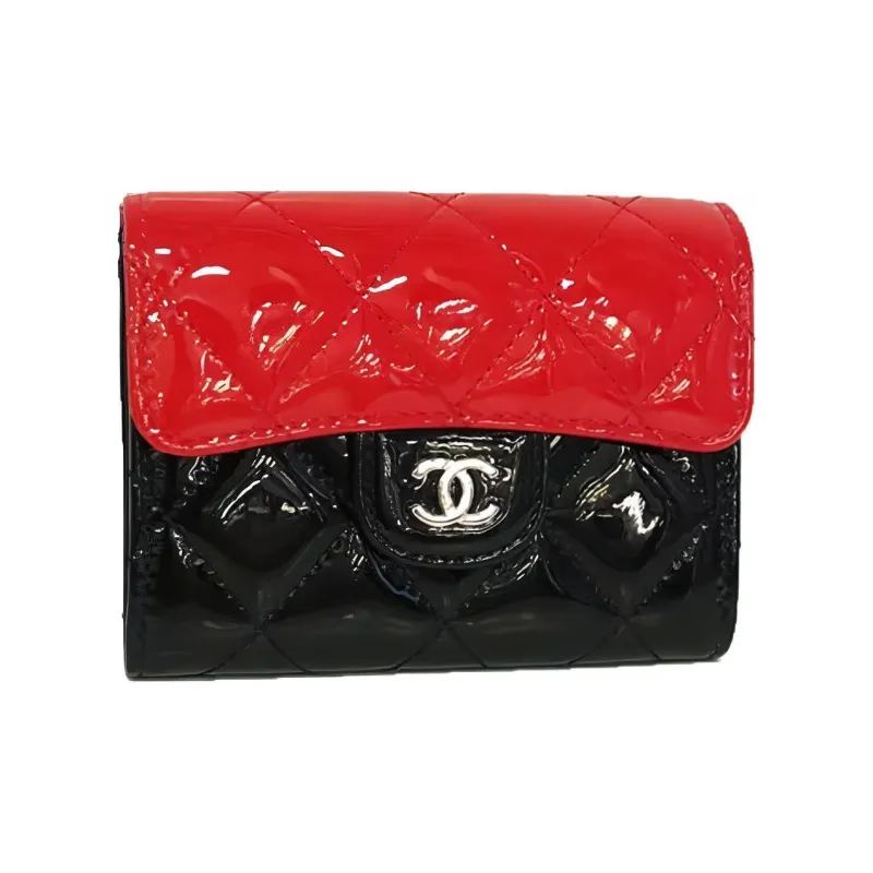 CHANEL Patent Leather & Metal Wallet Women's Red, Black & Multicolor-0