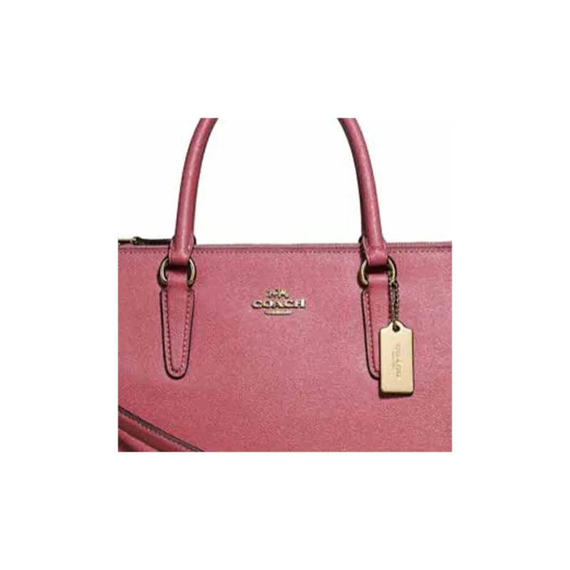 COACH Surrey Leather Briefcase One Shoulder Handbag Large Size Women's Pink-1