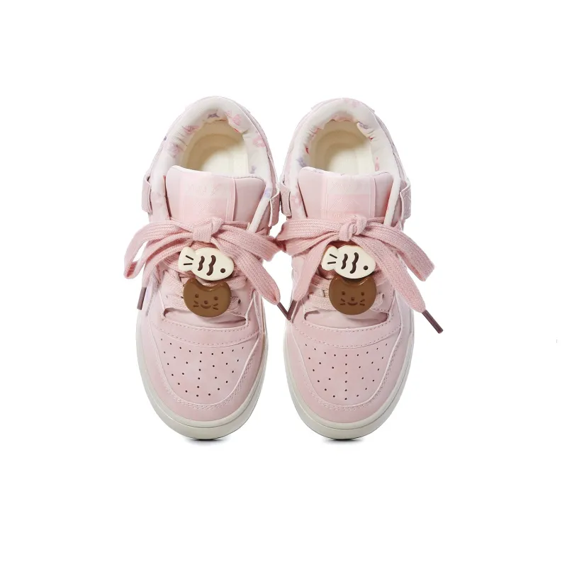 Lovely You Lightweight And Breathable Low Top Skateboard Shoes Women's Pink-21