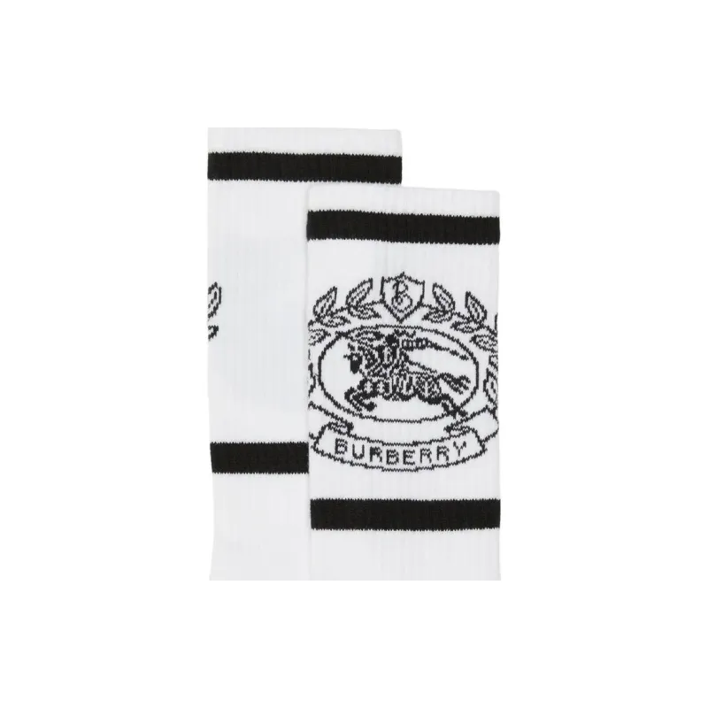 Burberry Ekd Technical Jacquard Socks 'White/Black'-1