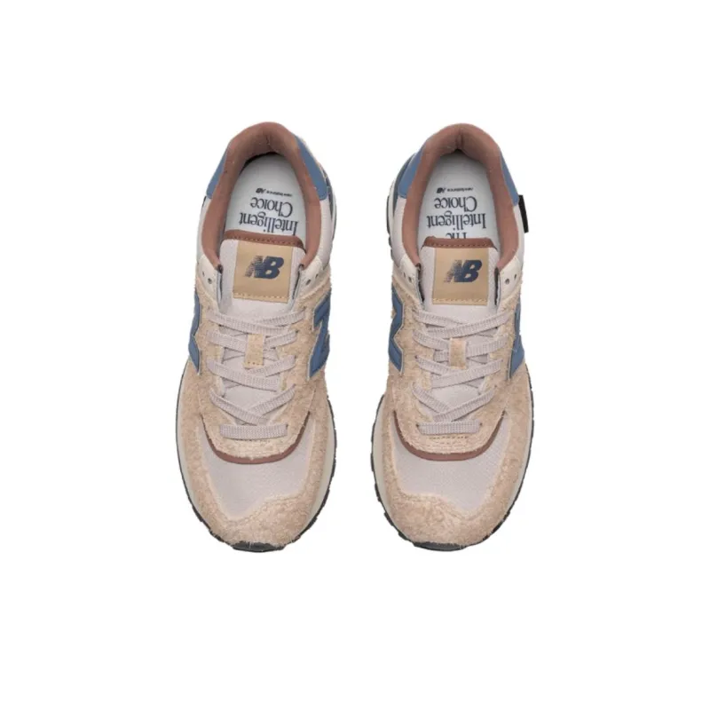 New Balance NB 574 Lightweight And Wear resistant Low Top Casual Running Shoes Unisex Beige Blue-2