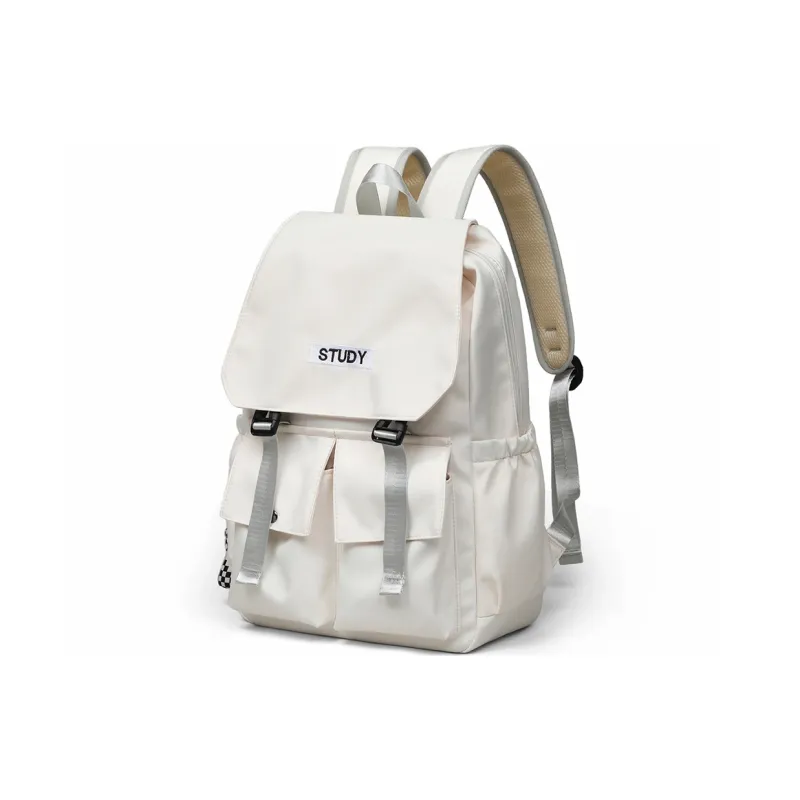 COMELY Fabric Backpack Medium Size Unisex Black-8