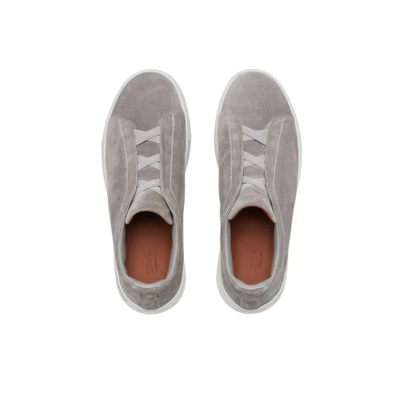 Zegna Triple Stitch Suede Sneakers-3
