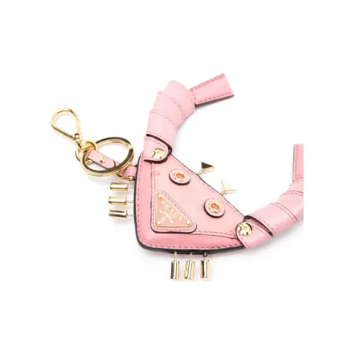 PRADA Calfskin Keychains Women's Pink