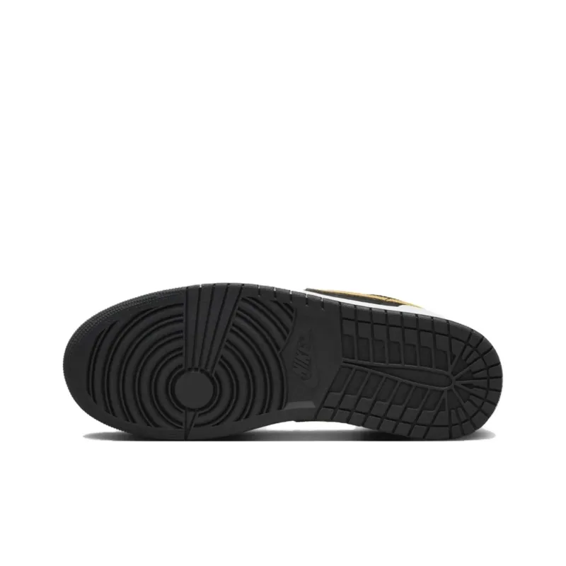 Jordan 1 Low White Black Metallic Gold Swoosh-5