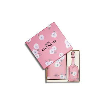 COACH Boxed Canvas Clutches Wallets Mini Women's Cherry Blossom Pink