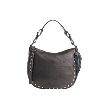 COACH Sutton Leather Hobo Bag One Shoulder Handbags Large Size Women's Bronze