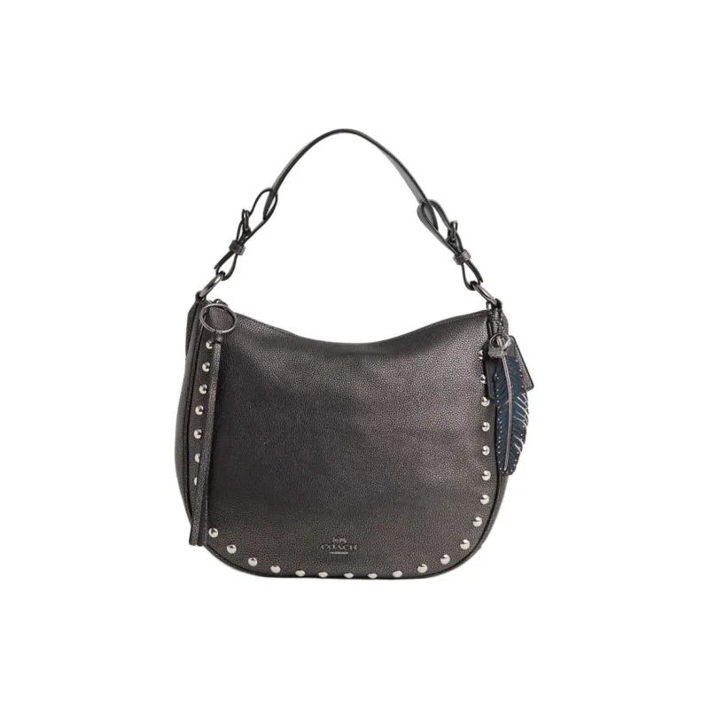 COACH Sutton Leather Hobo Bag One Shoulder Handbags Large Size Women's Bronze-0