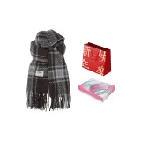 Blue Purple Scarf+New Year Happiness Shopping Bag+Box