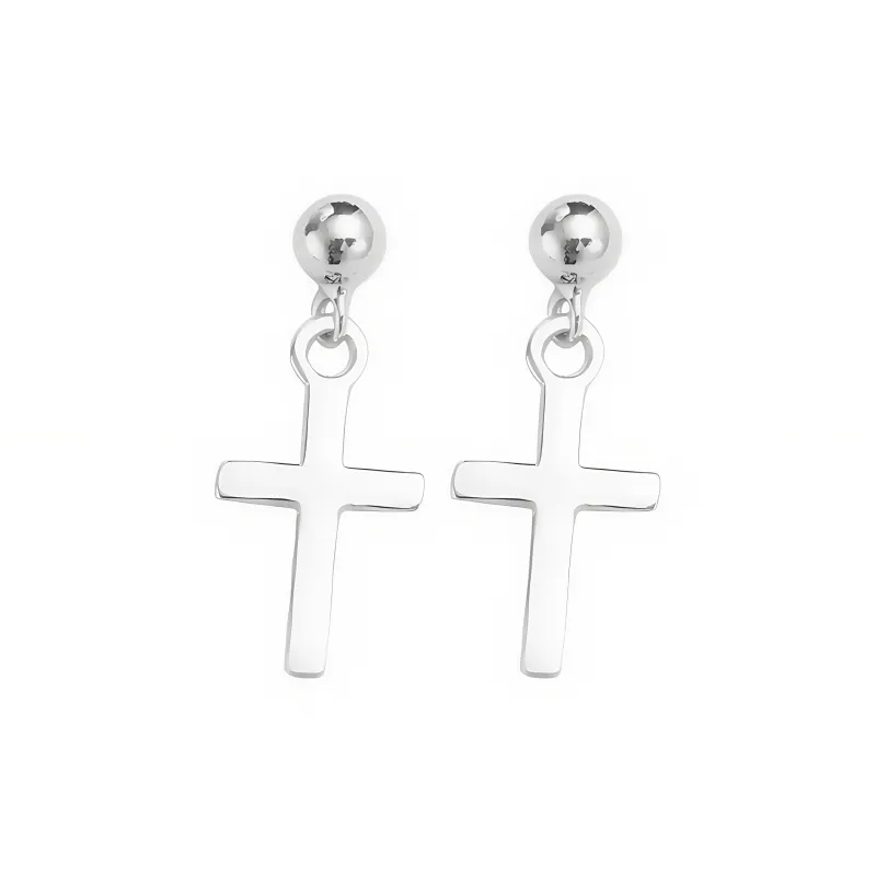 BKBU 925 Sterling Silver Needle Titanium Steel Earrings Unisex-1