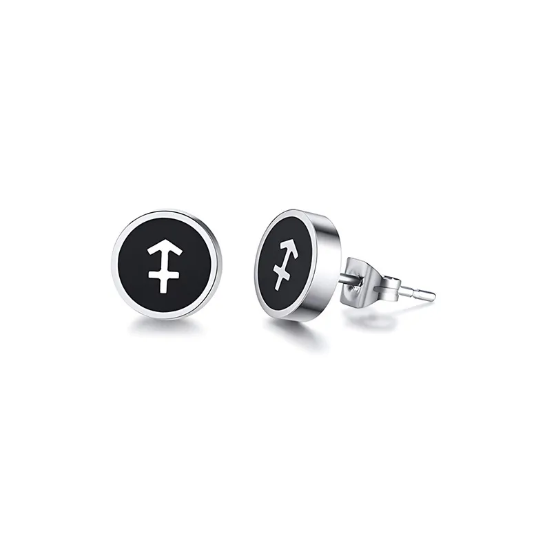 FANSHINER Titanium Steel Stud Earrings Men's-12