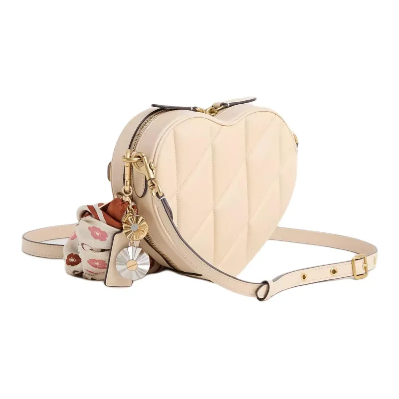 COACH Nappa Leather Heart Shaped Bag Shoulder Bag Trumpets Women's Ivory-1