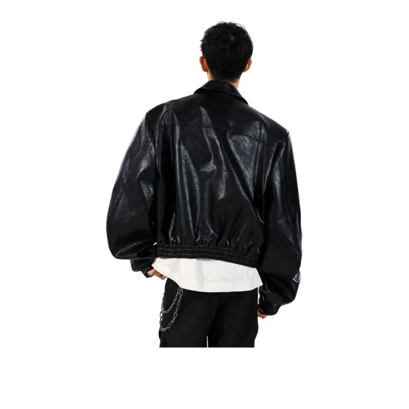 H.V.G.A Leather Jacket Unisex Black-0