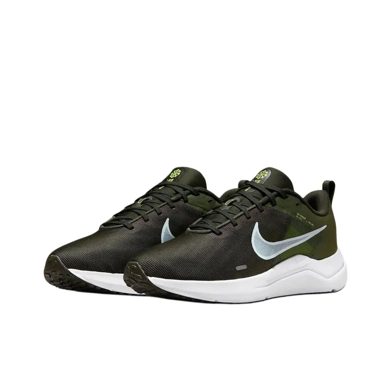 Nike Downshifter 12 Anti Slip Wear Resistant Low Top Running Shoes Men's Dark Green-2