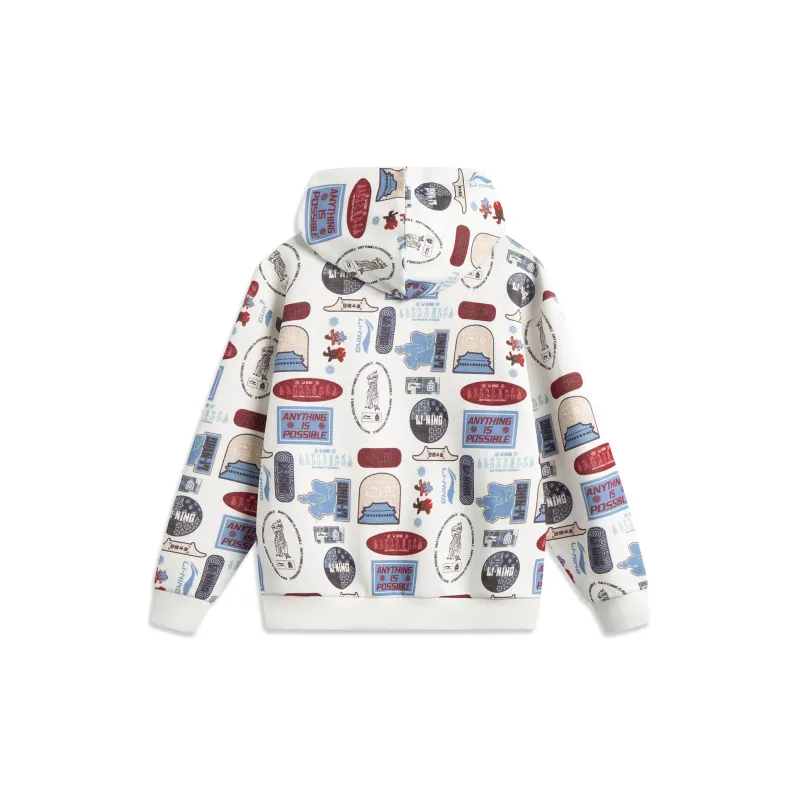 LiNing x GUGONG LIANMINGKUAN Rijin Doujin Collection Sweatshirt Unisex White Base Multicolor All Over Print-1